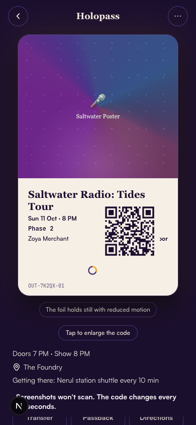 Outpass: Walk in with a Holopass